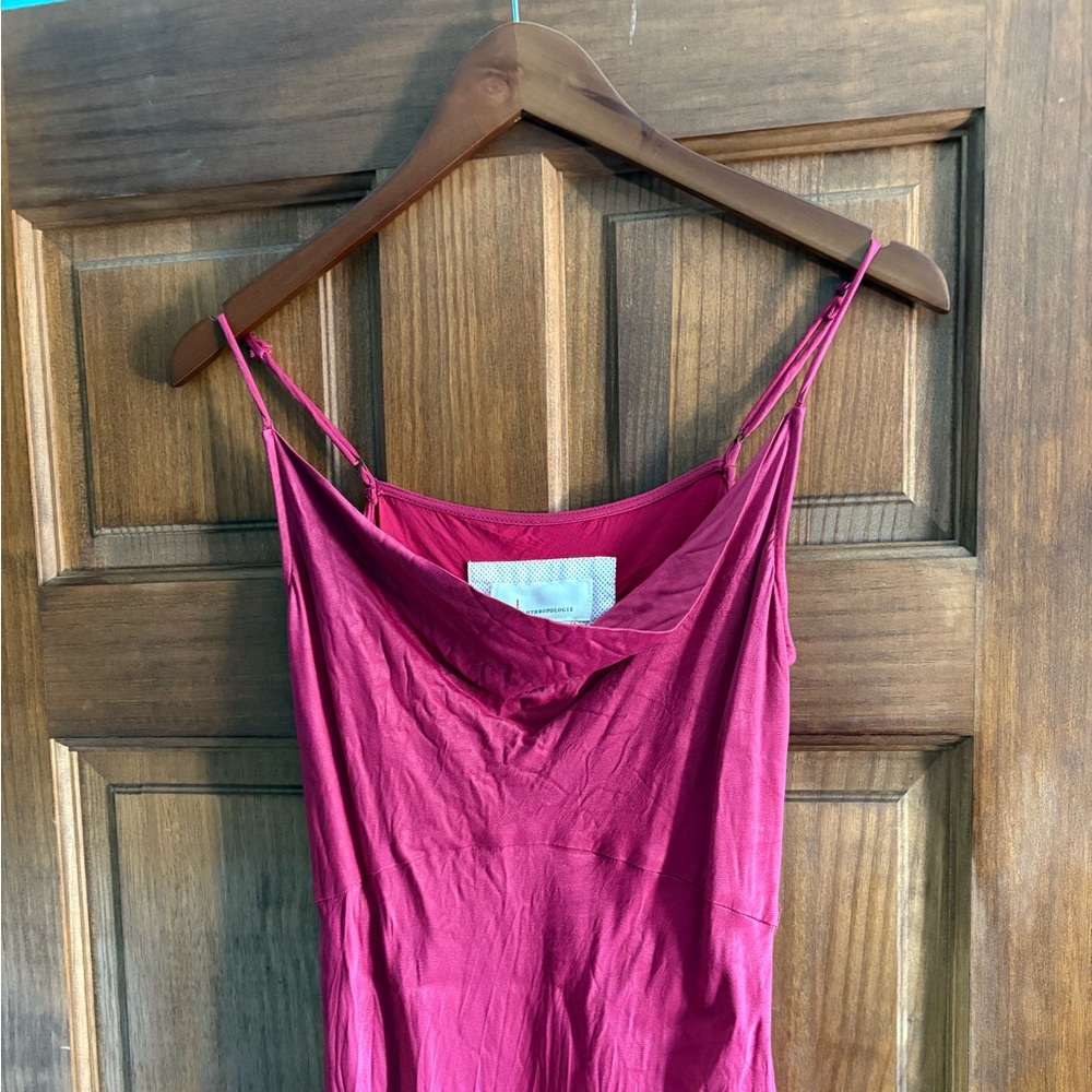 Anthropologie pink silk dress